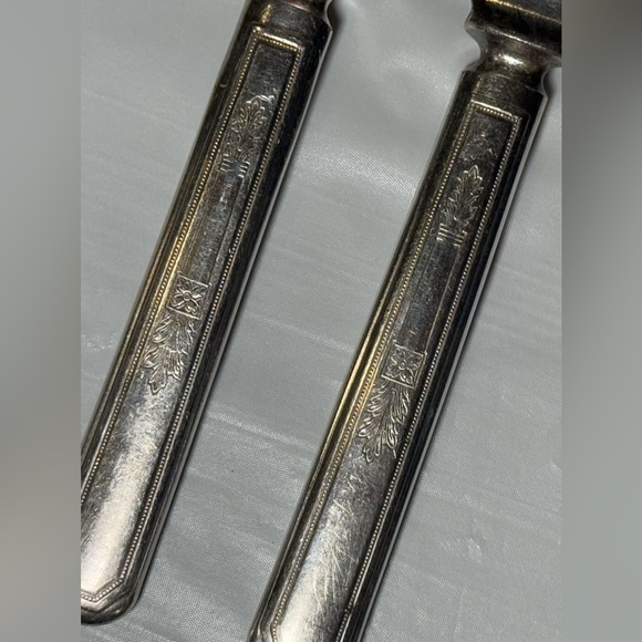 5 Knives 9.5” WM. Rogers & Son Warranted 12 DWT Early 1900s Silver plate - Picture 3 of 4